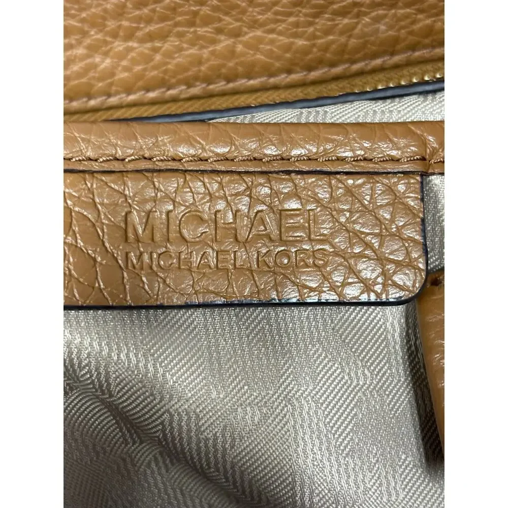 Michael Kors Brown Pebbled Leather Hobo Purse Shoulder Bag #76537